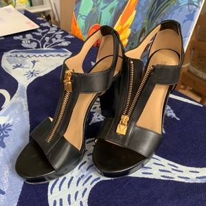 Black Michael Kors Black Zip up Sandal sz 6.5
